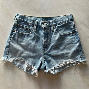Levi’s Light Blue Women's Distressed Shorts